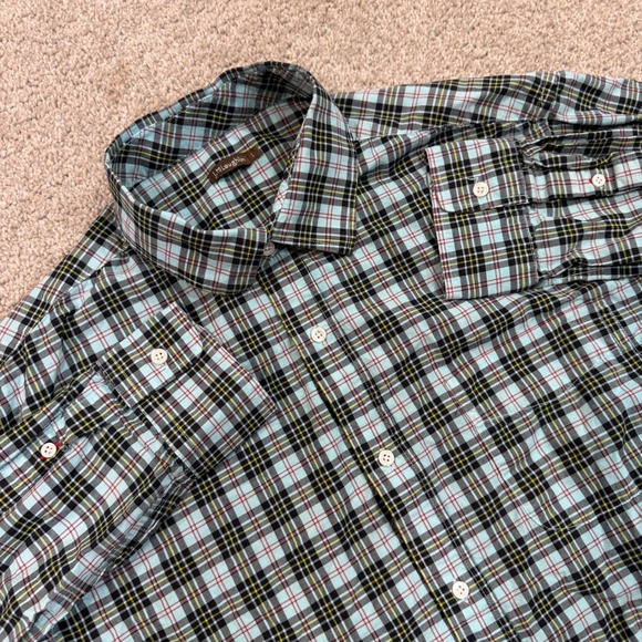 J.McLaughlin Other - J.McLaughlin Mens L Plaid Button Down Shirt Blue Black Red Cotton Casual Preppy